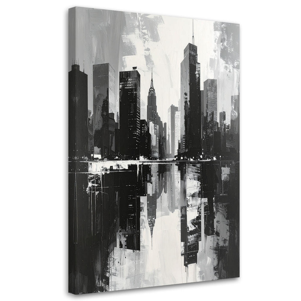 Feeby Leinwandbild Schwarz 60x90 cm