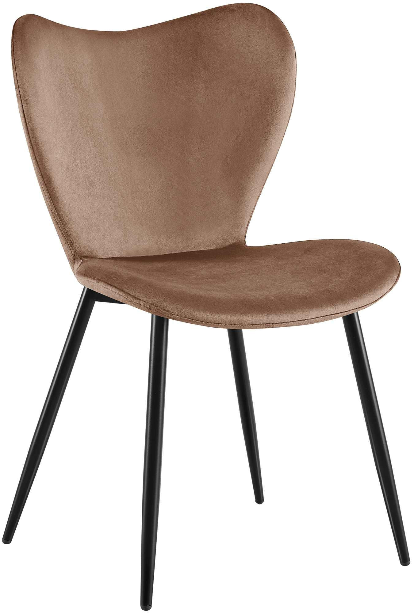 ESSZIMMERSTUHL Samt Braun - Schwarz/Braun, Textil/Metall (50/80/58cm) - CLP