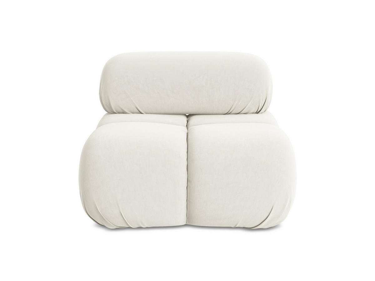 SESSEL Samt Stoff Beige - Beige/Creme, Kunststoff/Textil (96/70/95cm) - Makamii