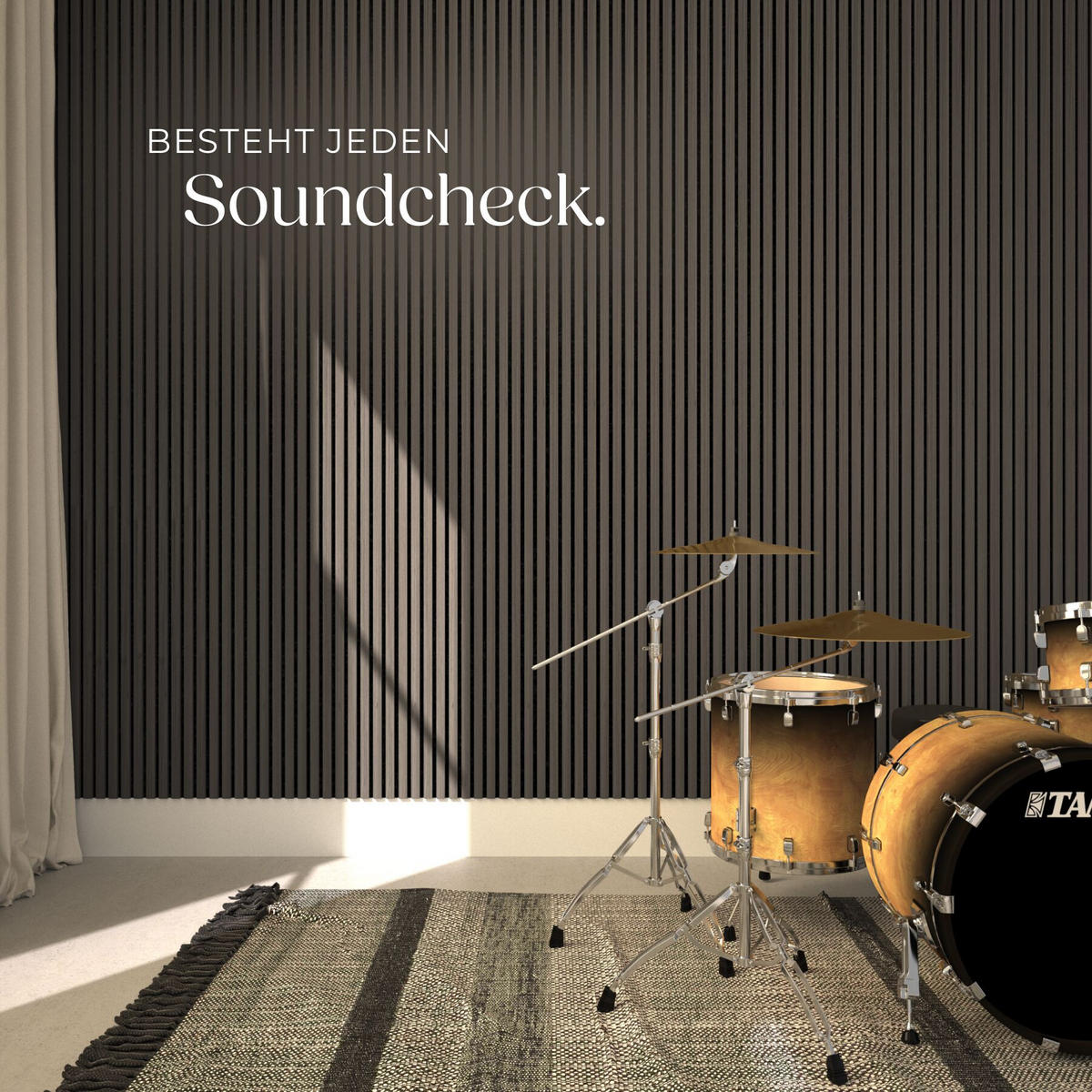 AKUSTIKPANEELE 4er Set Sonic Wall, je 60 x 120 x 2, 1 cm, Größe flexibel anpassbar, Eiche grau - Grau/Silbereichenfarben, Holz (60/2.1/120cm) - tectake