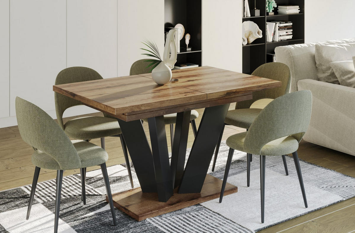 ESSTISCH Alex ausziehbar - Mooreichefarben, Holzwerkstoff (130/80/80cm) - Endo-Moebel