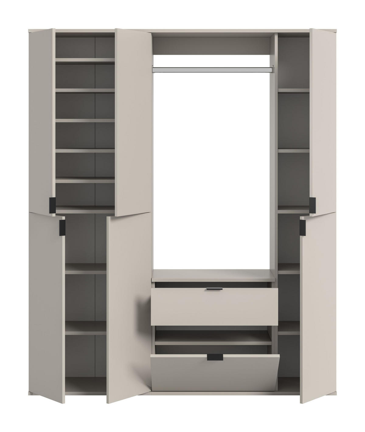 GARDEROBEN-SET PROJEKT X 3-tlg. (B/H/T: ca. 152/193/34 cm) in Kaschmir/Kaschmir - Kaschmir, Holzwerkstoff (152/193/34cm)