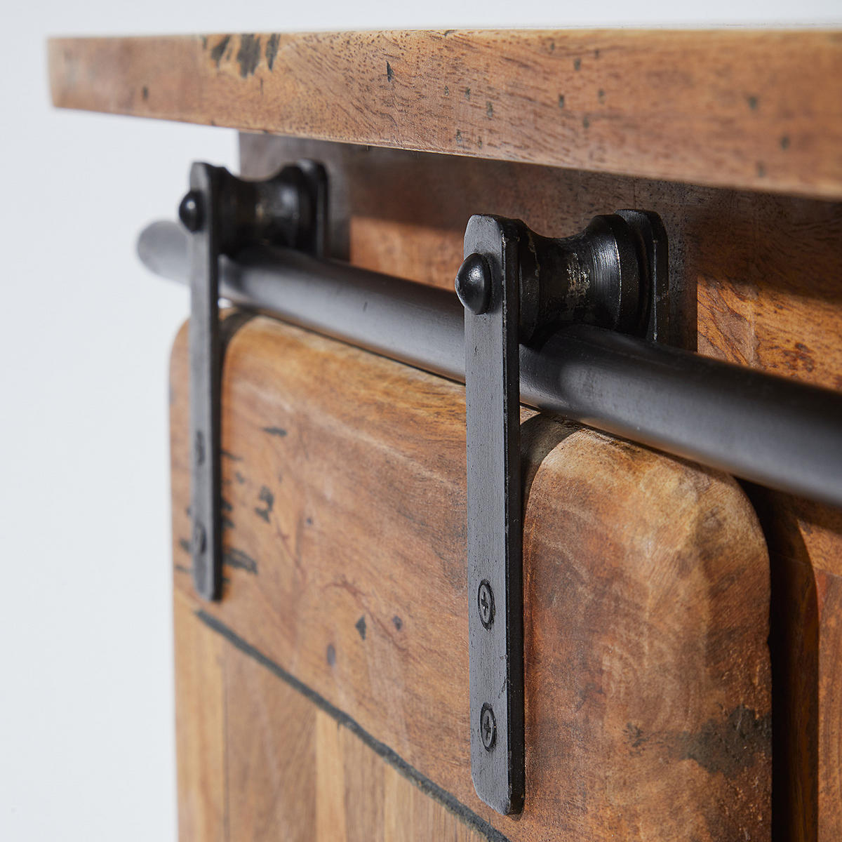 HIGHBOARD - Mango massiv / Eisen - Mango / Schwarz - Braun, Holz/Metall (90/150/45cm) - home24