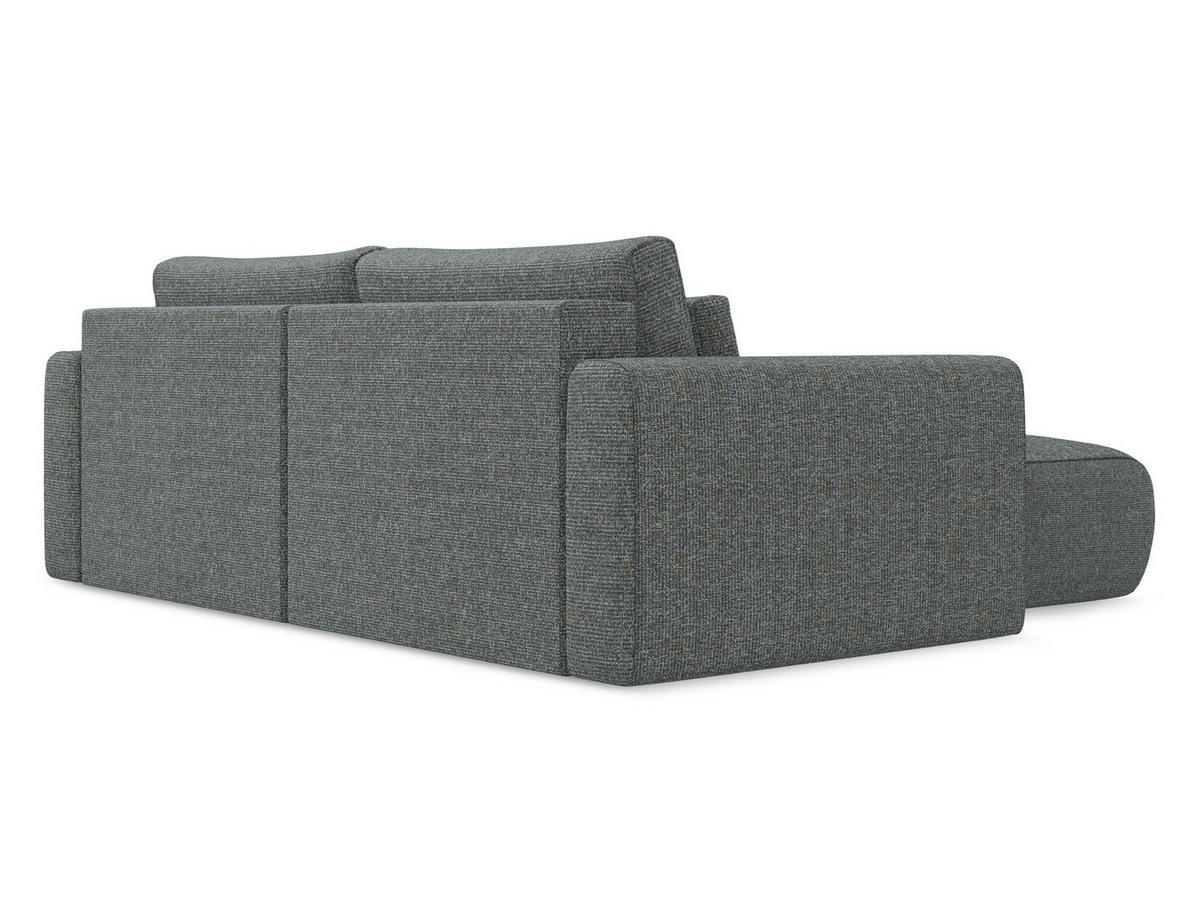 ECKSOFA mit Schlaffunktion Strukturstoff Stoff Grau - Dunkelgrau/Schwarz, Kunststoff/Textil (149/240cm) - Makamii