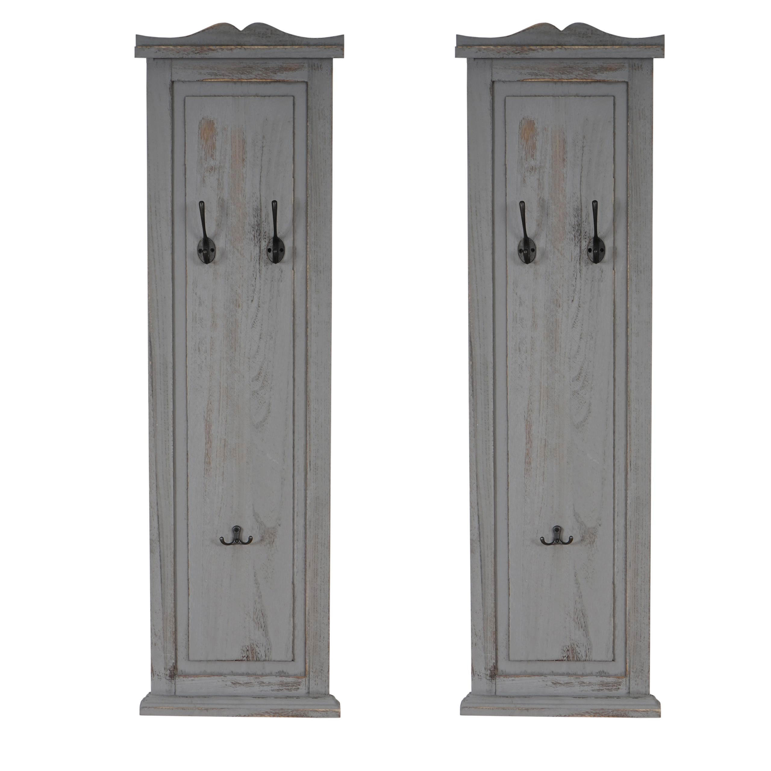 WANDGARDEROBE Grau 2er-Set - Grau, Holz (28/109/5cm) - MCW