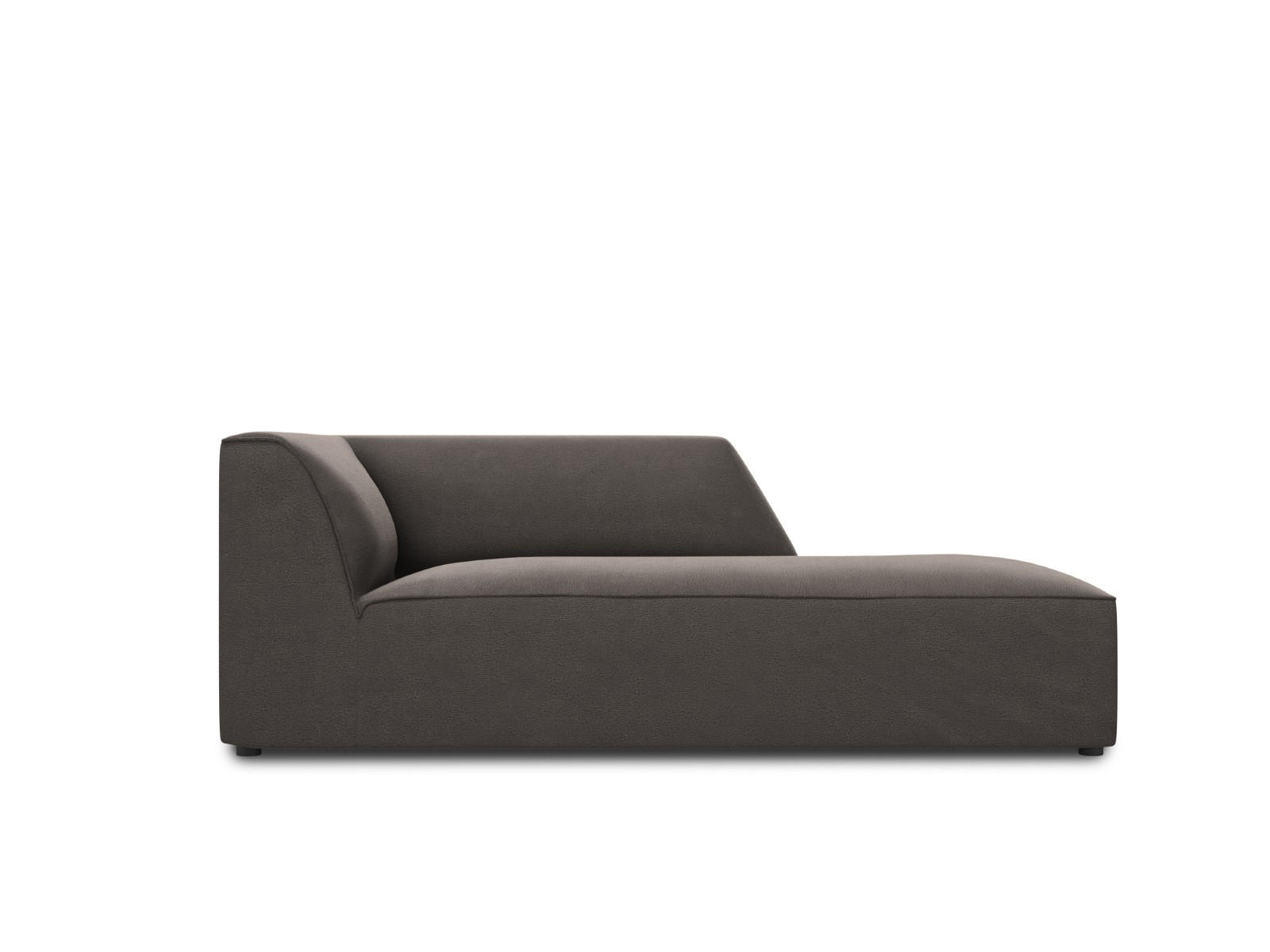 CHAISELONGUE rechts Ruby aus Samt dunkelgrau - Dunkelgrau, Textil (93/69/180cm) - Micadoni