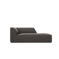CHAISELONGUE rechts Ruby aus Samt dunkelgrau - Dunkelgrau, Textil (93/69/180cm) - Micadoni
