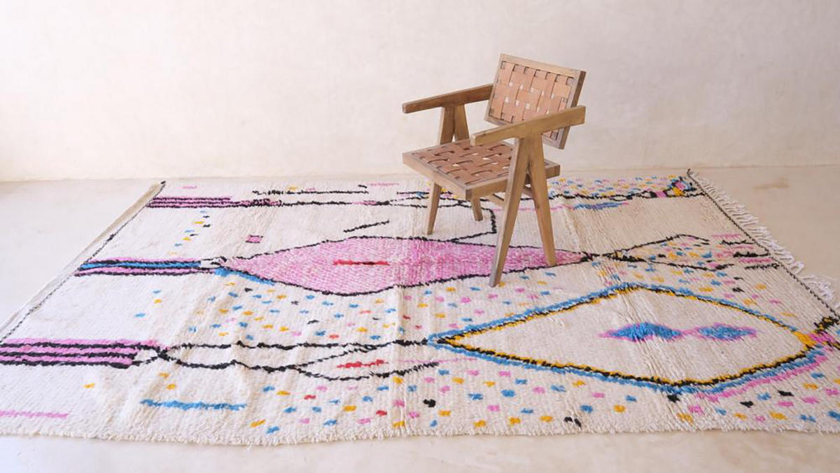 BERBERTEPPICH marokkanisch aus reiner Wolle Pop 200x 300 cm - Multicolor, Naturmaterialien (200/300cm) - AFK Living