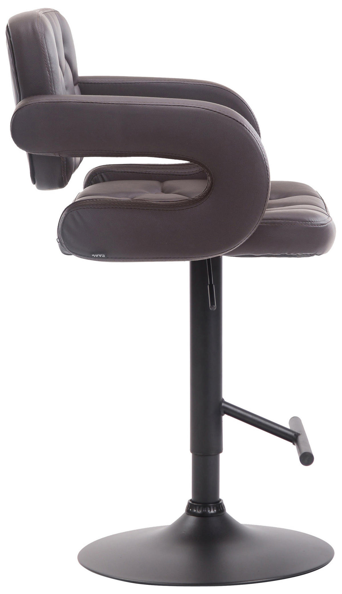 BARHOCKER Dubai, Gestell schwarz, Kunstleder Braun - Schwarz/Braun, Kunststoff/Textil (52/100/55cm) - TPFLiving