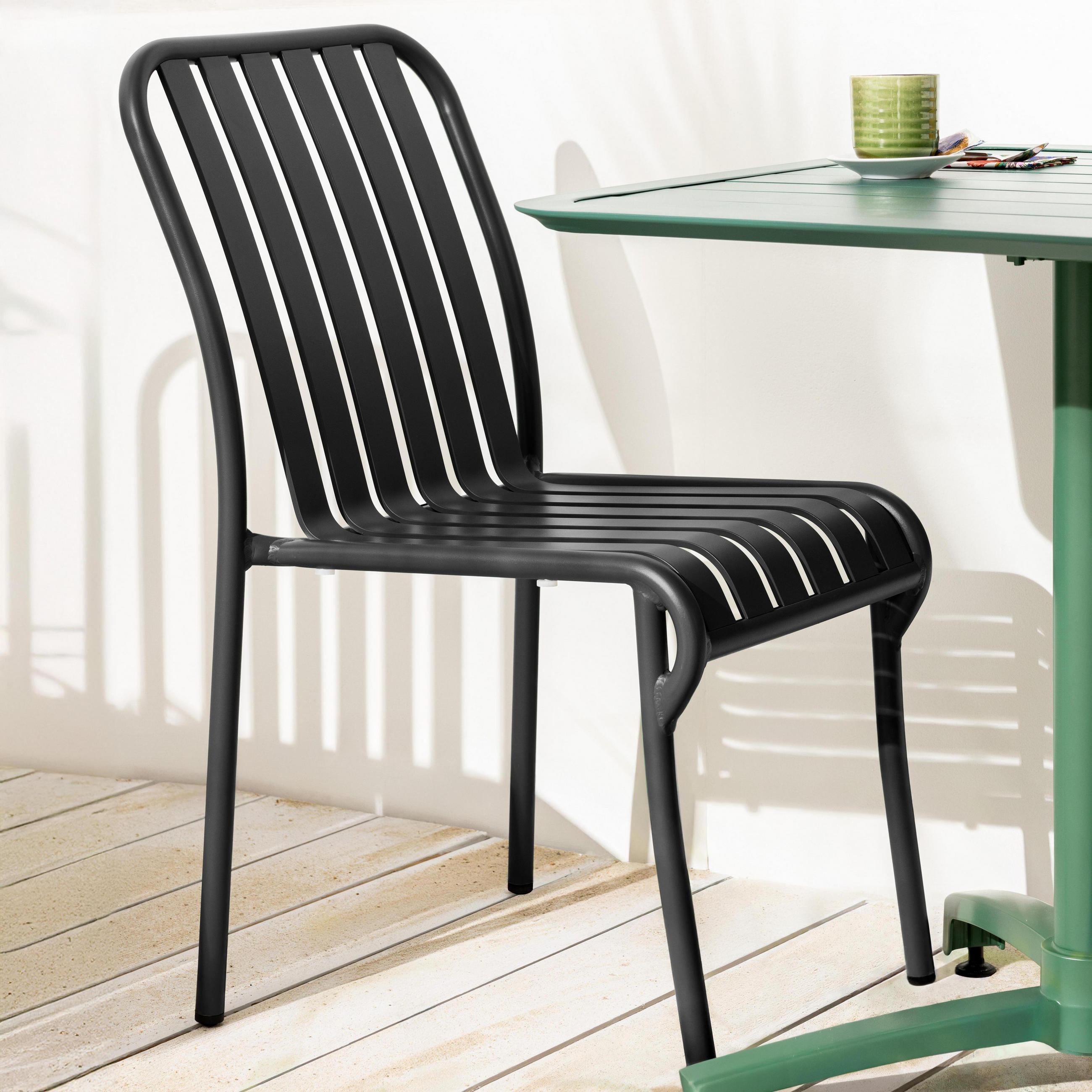 GARTENSTUHL, Schwarz - Schwarz, Metall (61/85/46cm) - Oviala