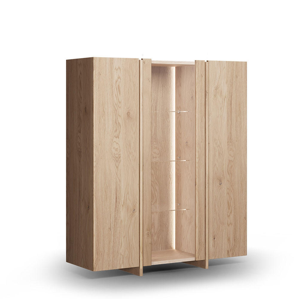 Feldmann-Wohnen Vitrine Wildeiche 120x140x41 cm