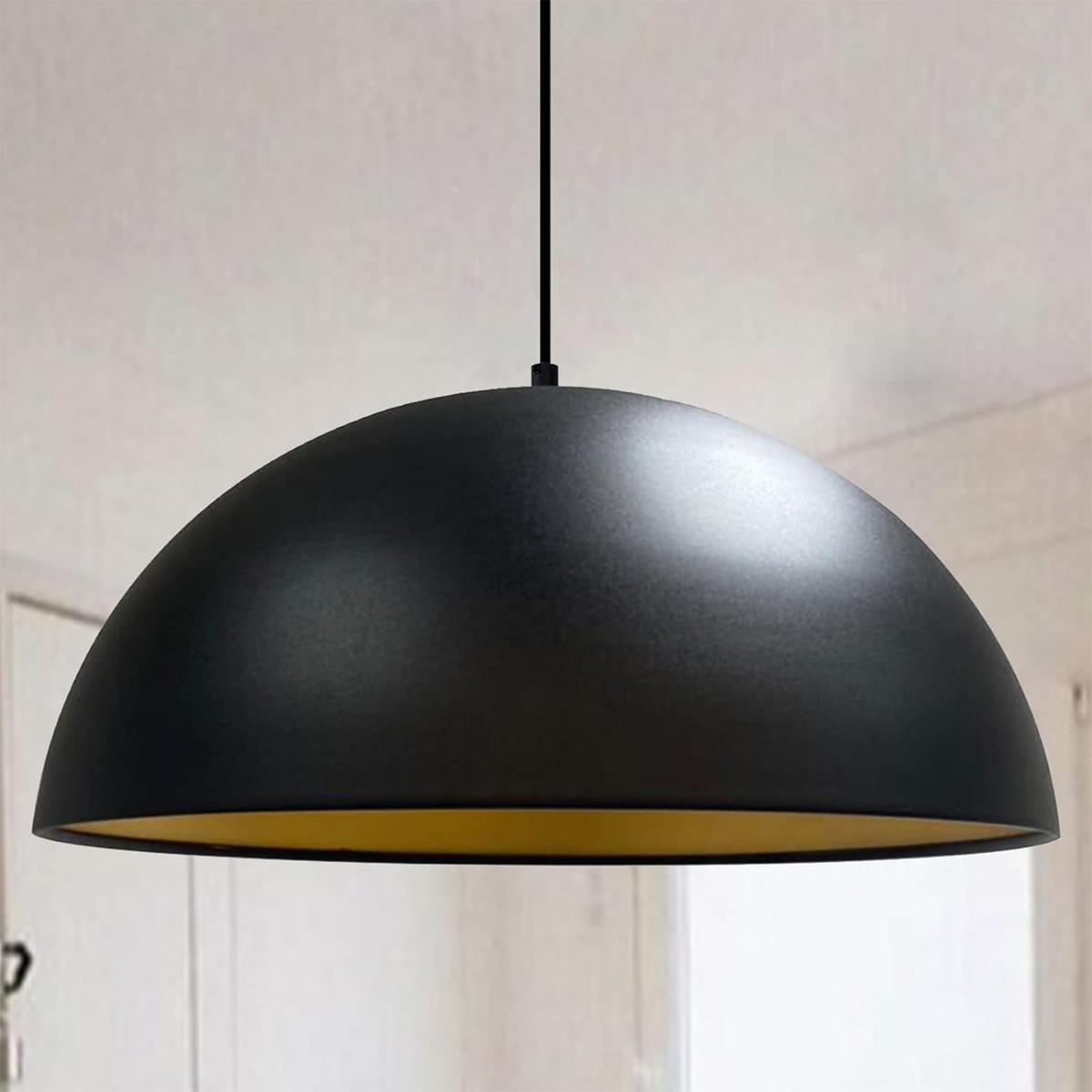 PENDELLEUCHTE Lipeo 50/23 - Schwarz, Metall (23/50/23cm) - Bamyum