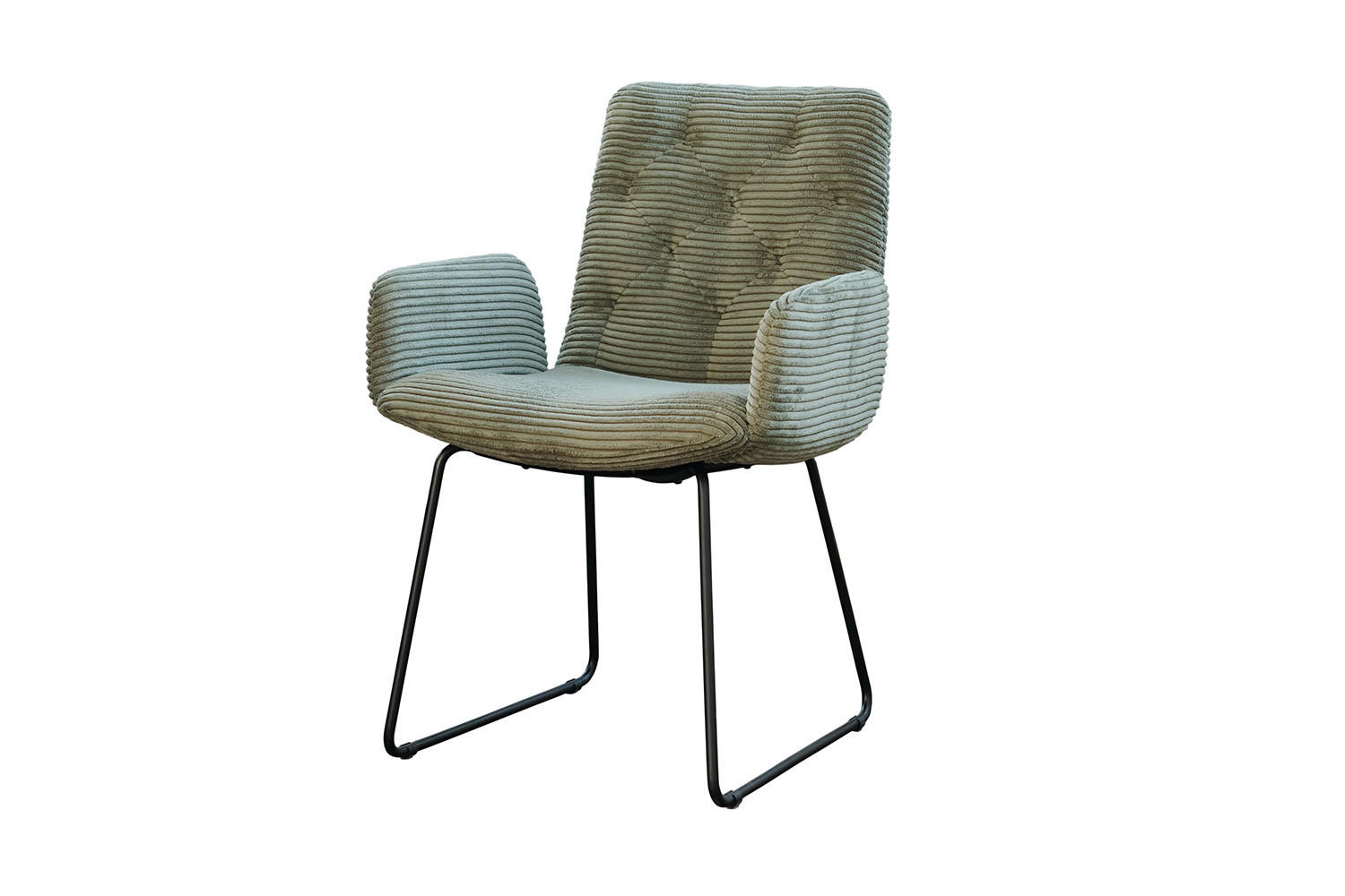 STUHL NEW CHARME Grün Cord - Grün, Textil (59/87/66cm) - KAWOLA