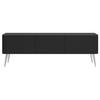 TV-LOWBOARD Ovarlo Schwarz mit silbernen Metallbeinen 163 cm - Silberfarben/Schwarz, Holzwerkstoff/Metall (163.2/49.2/38cm) - Selsey