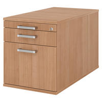 ROLLCONTAINER - mit Hängeregistratur 80/42,8/51,2 cm in Nussbaumfarben Chromgriff (Metall) - Nussbaumfarben, Holzwerkstoff (42.8/51.2/80cm) - bümö