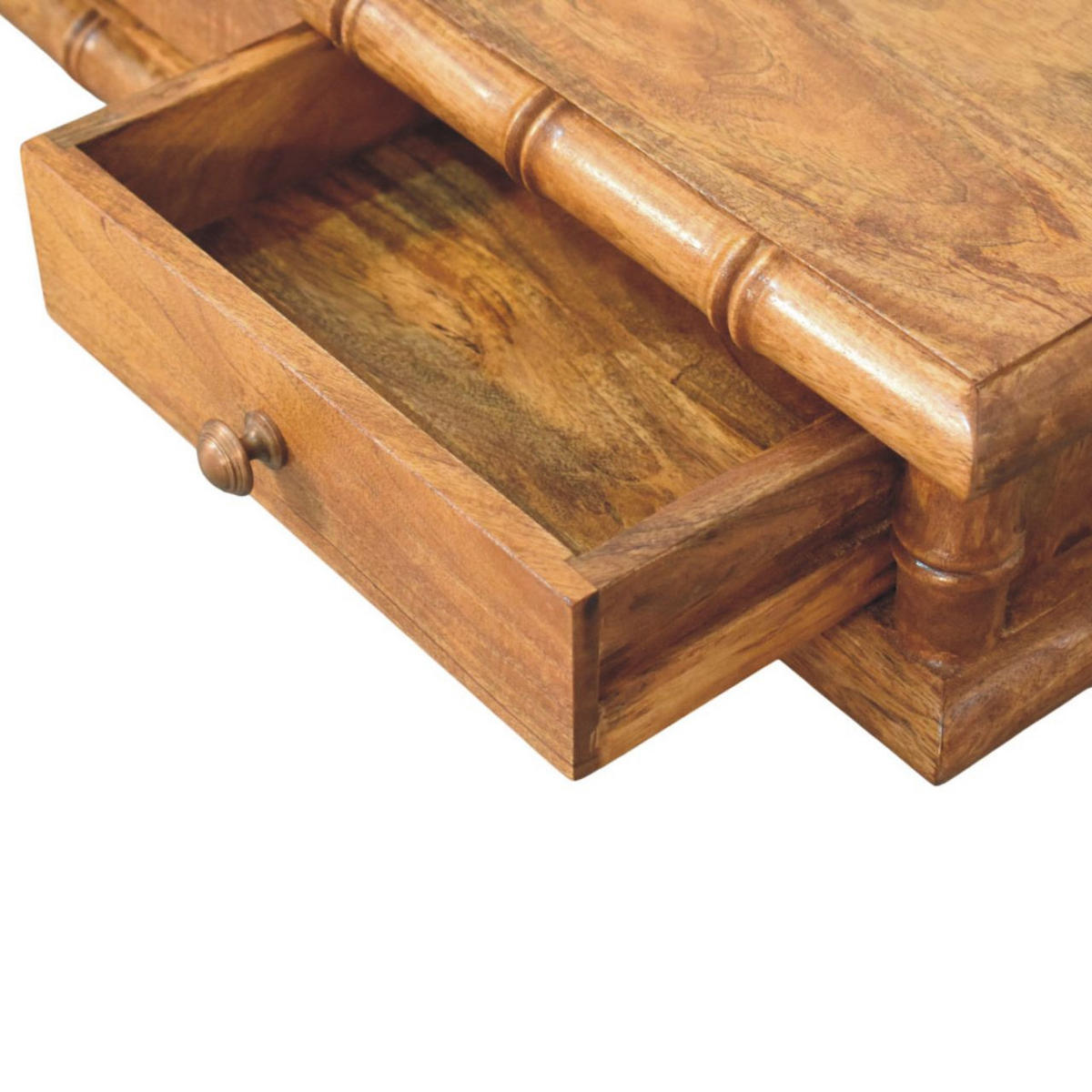 KONSOLE Mit Amber Oak Finish, 2 Schubladen - Braun, Holz (80/18/32cm) - Artisan Furniture