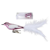LAALU WEIHNACHTSBAUMSCHMUCK-SET 3tlg. Vogel auf Clip rosa 20 cm - Rosa, Kunststoff (0.01/1/0.01cm) - LAALU