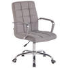 DREHSTUHL Stoff grau - Chromfarben/Grau, Textil/Metall (56/94/62cm) - CLP