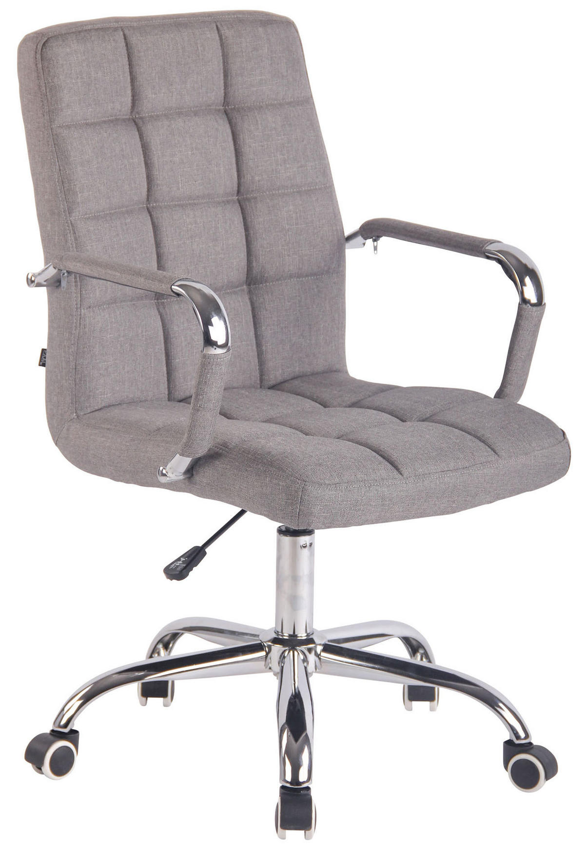 DREHSTUHL Stoff grau - Chromfarben/Grau, Textil/Metall (56/94/62cm) - CLP