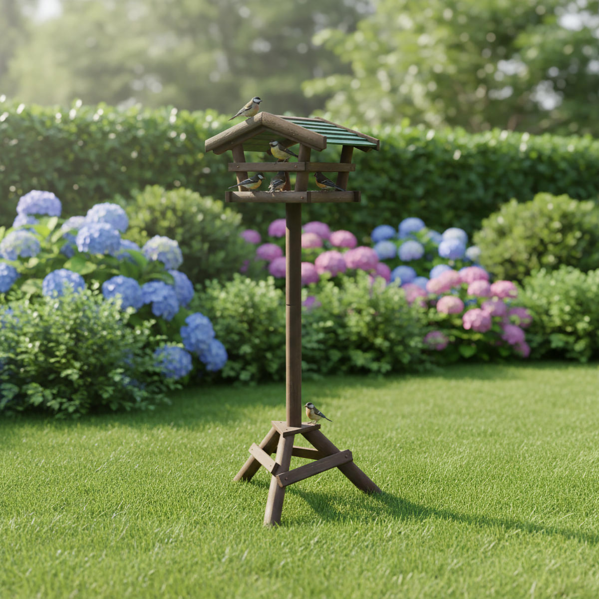 VOGELFUTTERHAUS - Braun, Holz (37/100/28cm) - Relaxdays