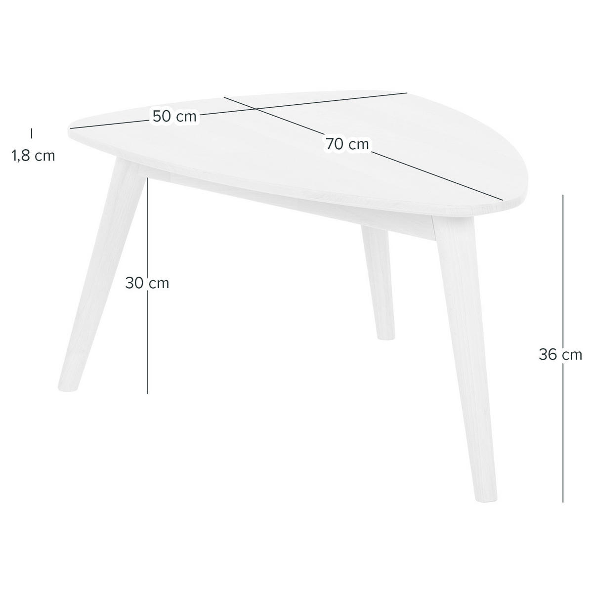 COUCHTISCH - Massivholz - Eichefarben/Braun, Holz (50/70/36cm) - home24