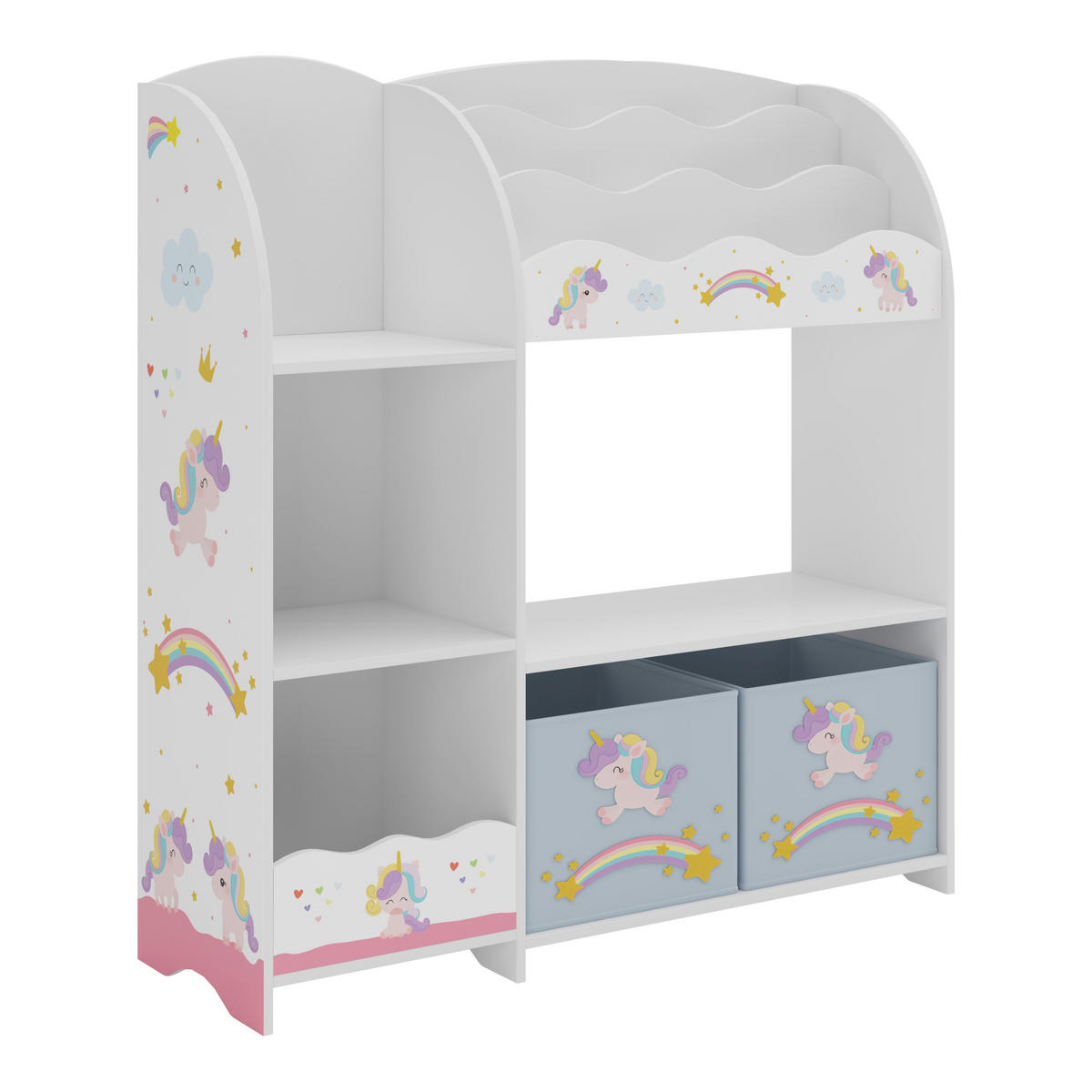 KINDERREGAL Lysekil - Lila/Weiß, Holzwerkstoff (93/100/30cm) - [en.casa]