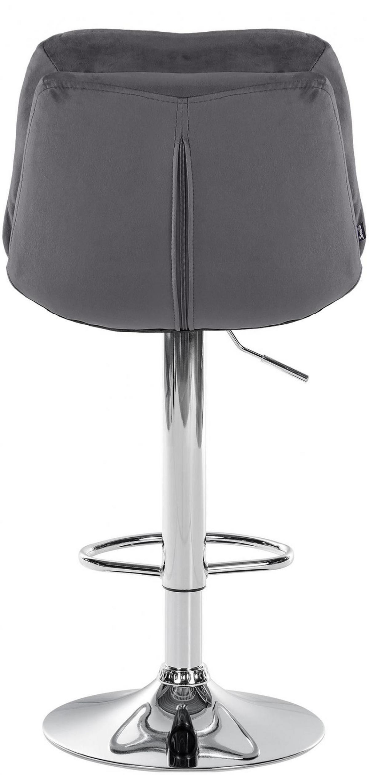 BARHOCKER Samt dunkelgrau - Dunkelgrau/Schwarz, Textil (46/94/54cm) - CLP