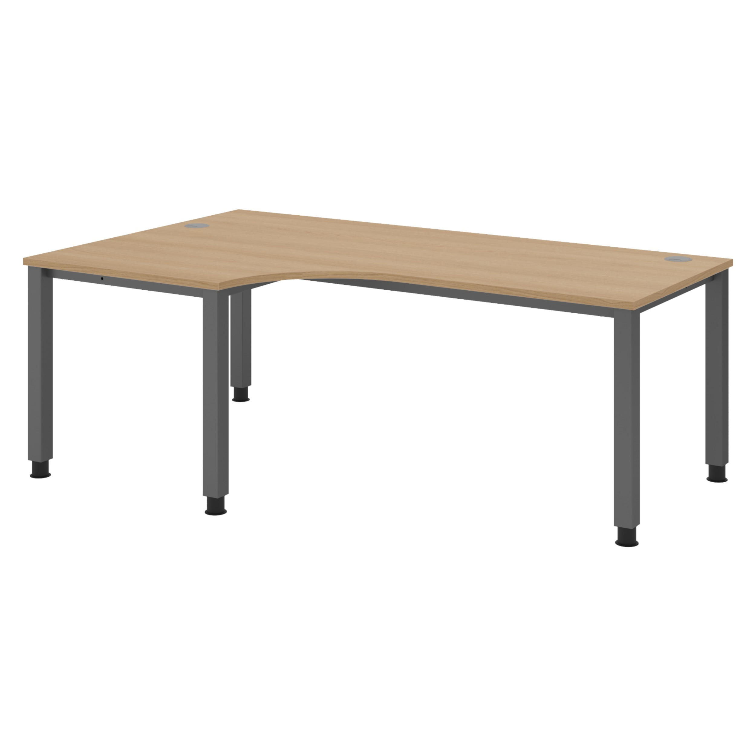 SCHREIBTISCH Serie-Q Gestell: Graphit 120/200/74 cm in Eichefarben - Eichefarben, Holzwerkstoff (120/200/74cm) - bümö
