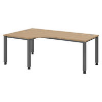 SCHREIBTISCH Serie-Q Gestell: Graphit 120/200/74 cm in Eichefarben - Eichefarben, Holzwerkstoff (120/200/74cm) - bümö