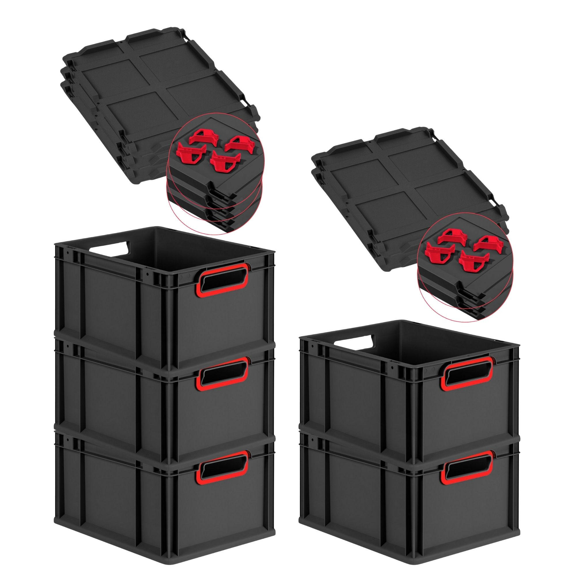 Proregal Eurobox Schwarz, Rot 30x22x40 cm