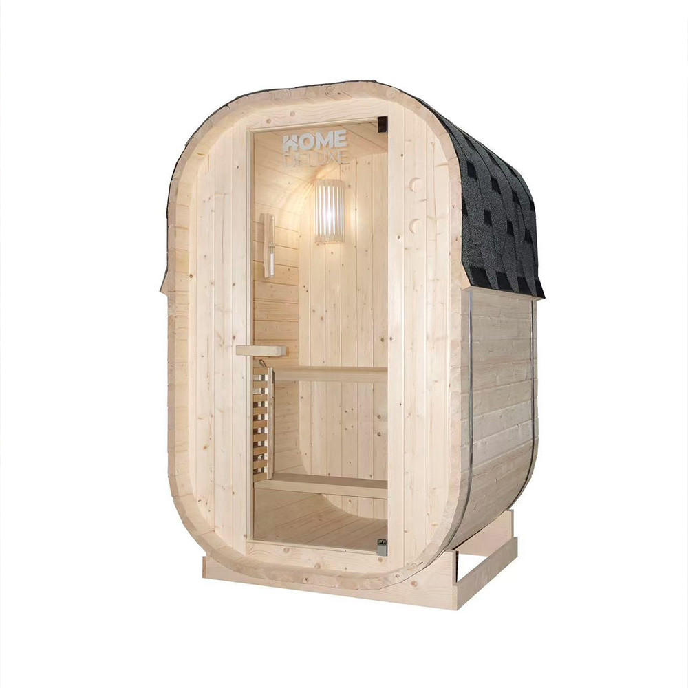 OUTDOOR-SAUNA CUBE S - Naturfarben, Holz - Home Deluxe