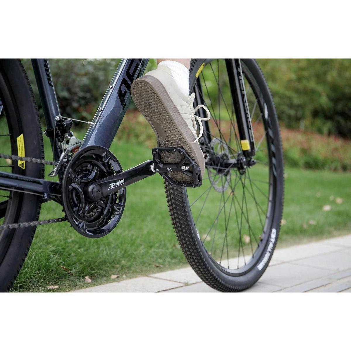 FAHRRADPEDALE Mountainbike rutschfest Nylonfaser Schwarz - Schwarz, Metall (11/1.5/11.5cm)