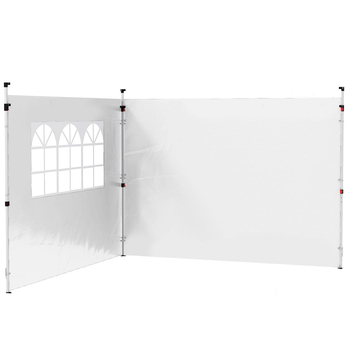 SEITENWÄNDE DE-12711 295/200 cm 2er-Set mit Fenster Weiß - Weiß, Textil (1/200/295cm) - ComfortXL