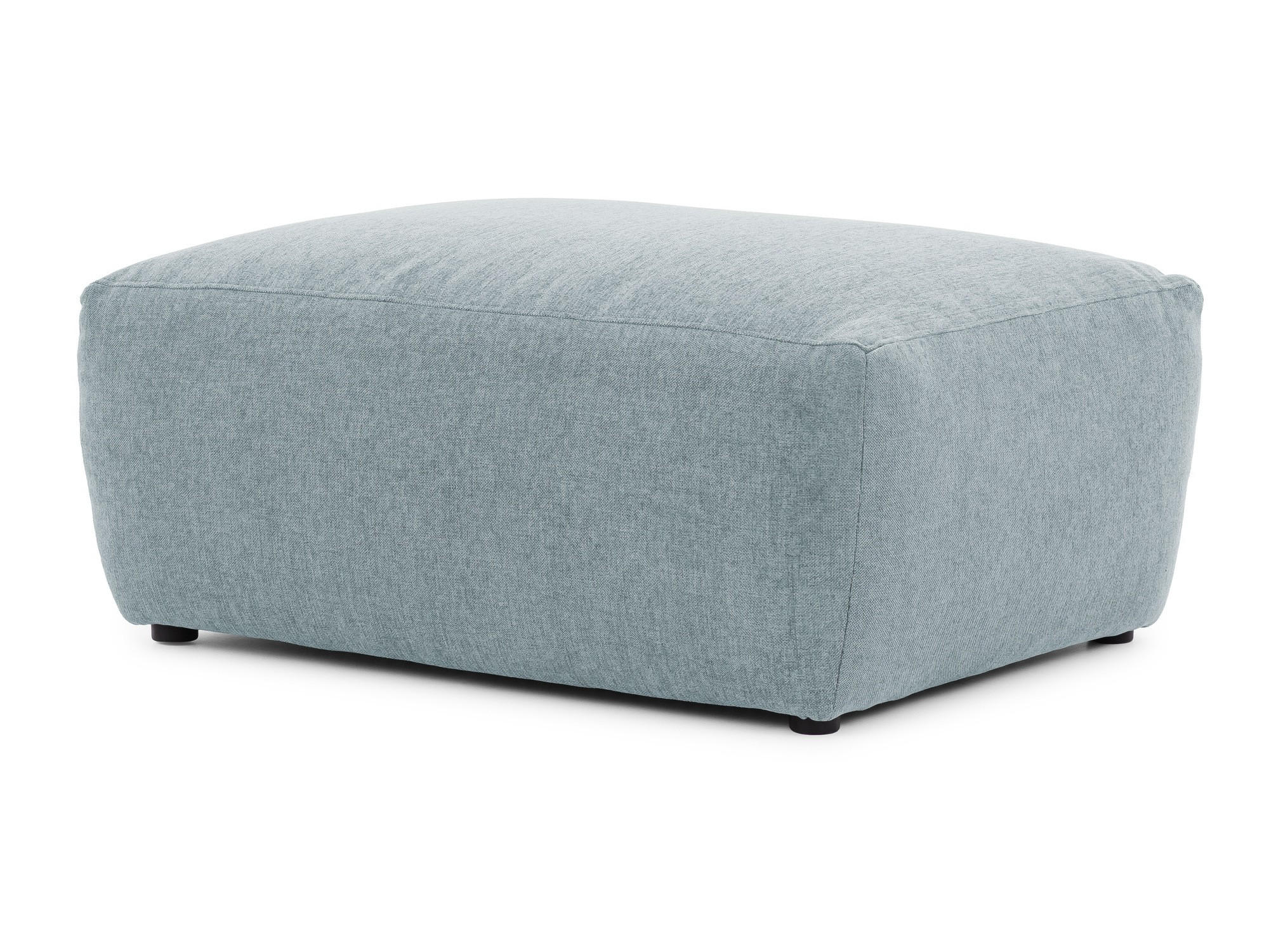 HOCKER Lennon aus Hellblau Strukturstoff mit vielseitiger Nutzung - Schwarz/Hellblau, Holz/Kunststoff (102/42/76cm) - S-Style