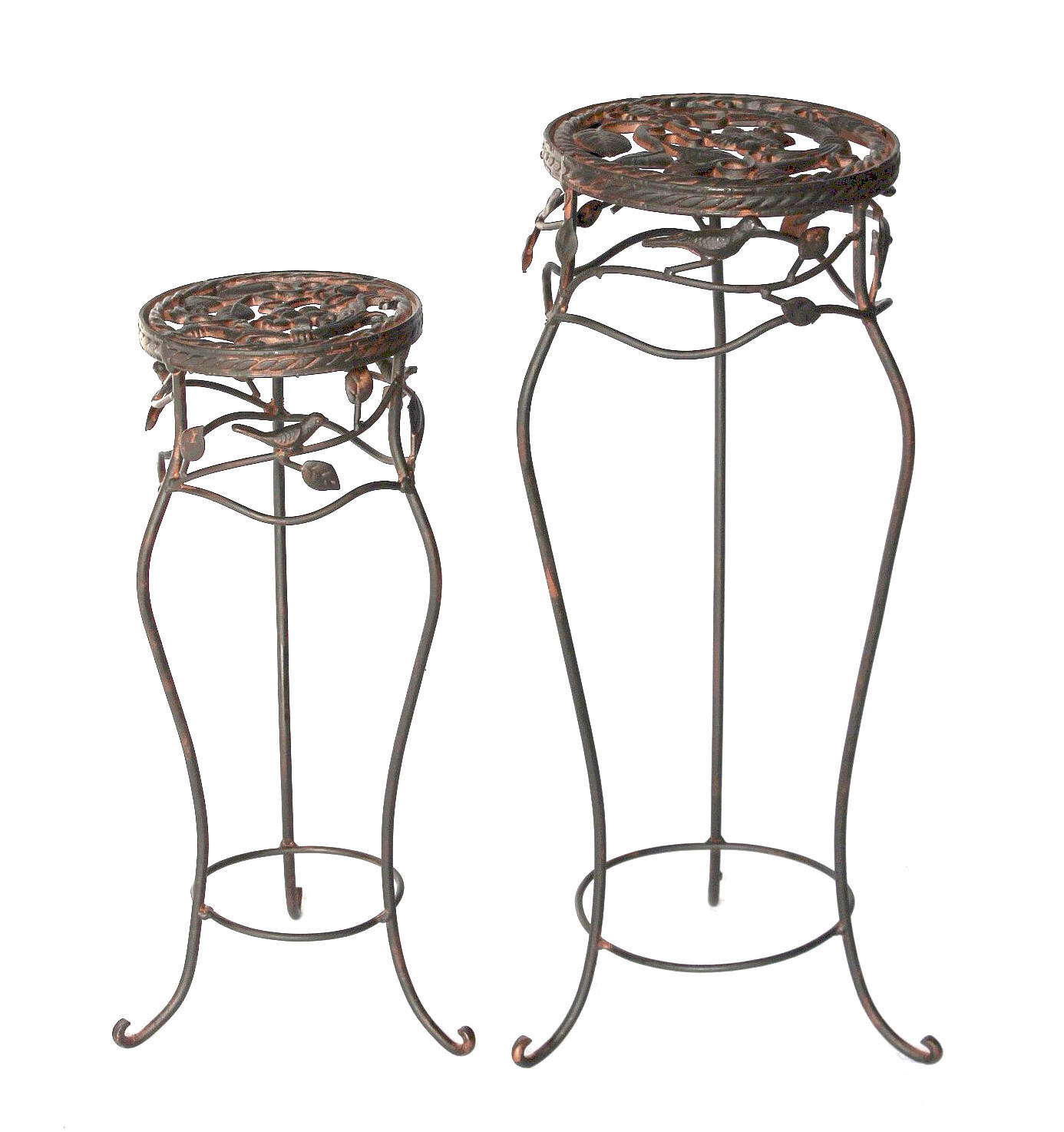 BLUMENHOCKER 2er Set 65 cm / 78 cm Metall Schwarz Rund 18215 - Schwarz, Metall (23/65/23cm) - DanDiBo