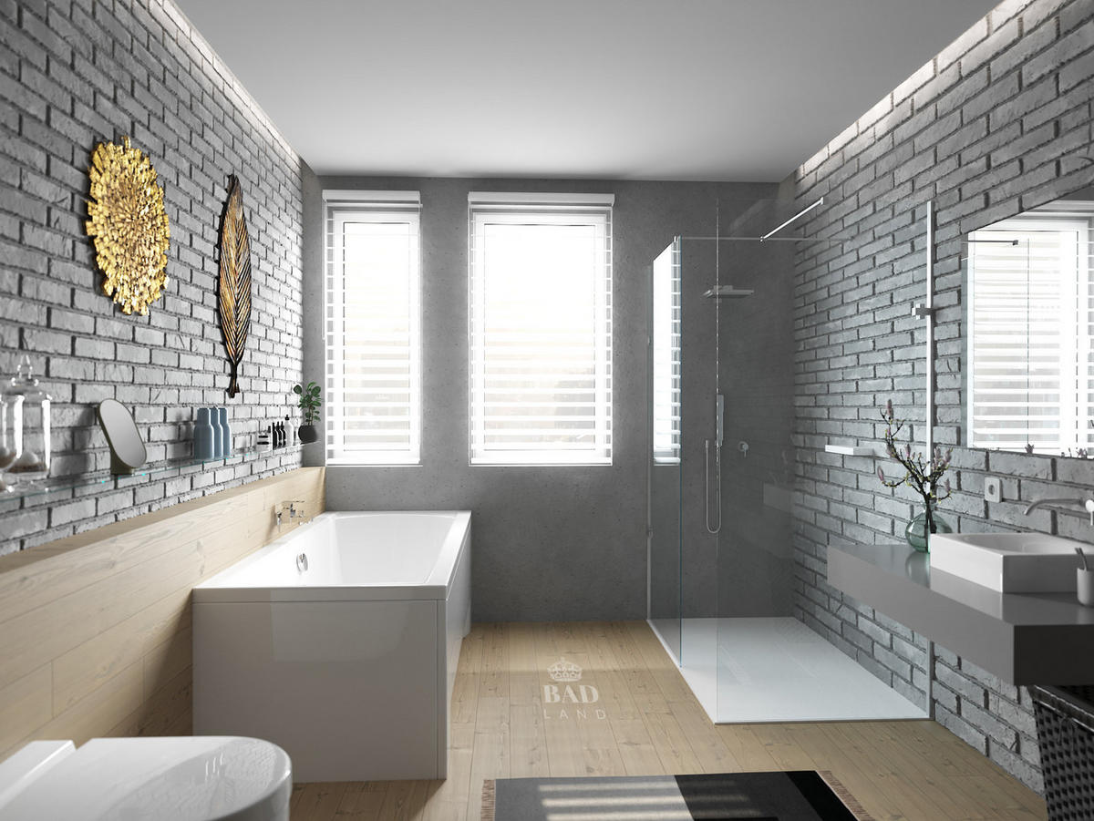 BADEWANNE Rechteck INES 180/80 Ablauf & Füße - Weiß, Kunststoff (80/62/180cm) - bad land