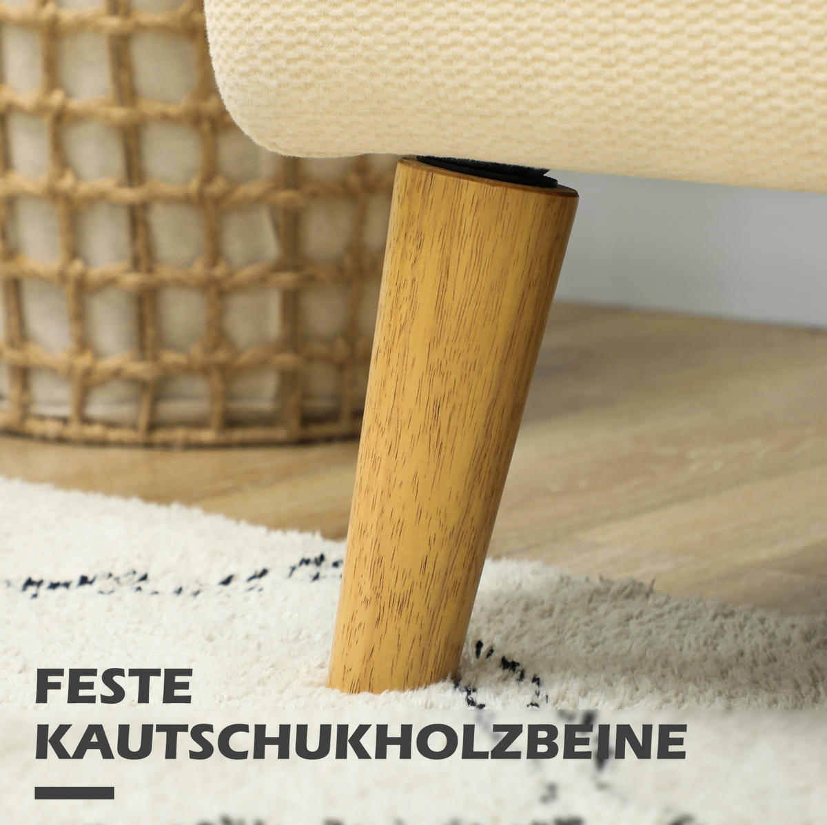 DVOSJED od baršunaste tkanine, 130/74/79 cm krem bijeli, 2-sjed - krem, tekstil (74/79/130cm) - BEAOK