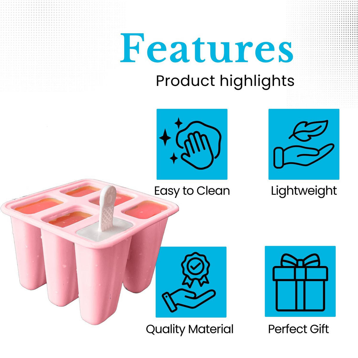 EISCREME FORM - Pink, Kunststoff (12/9/14cm) - Intirilife