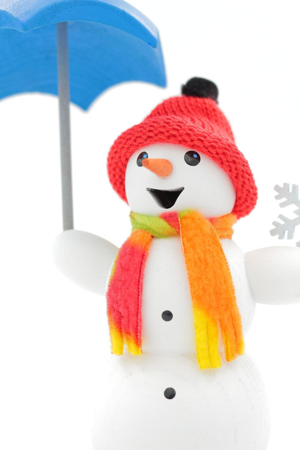 RÄUCHERFIGUR Räuchermännchen Schneemann mit Schirm 13 cm - Multicolor, Holz (6/13/10cm)