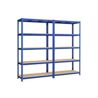 SCHWERLASTREGAL Cairo 2er-Set - Blau, Holzwerkstoff (120/200/60cm) - Hansiro