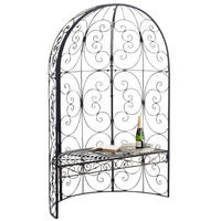 HALBPAVILLON Rosalia mit Sitzbank bronze - Braun, Metall (120/178/58cm) - TPFGarden