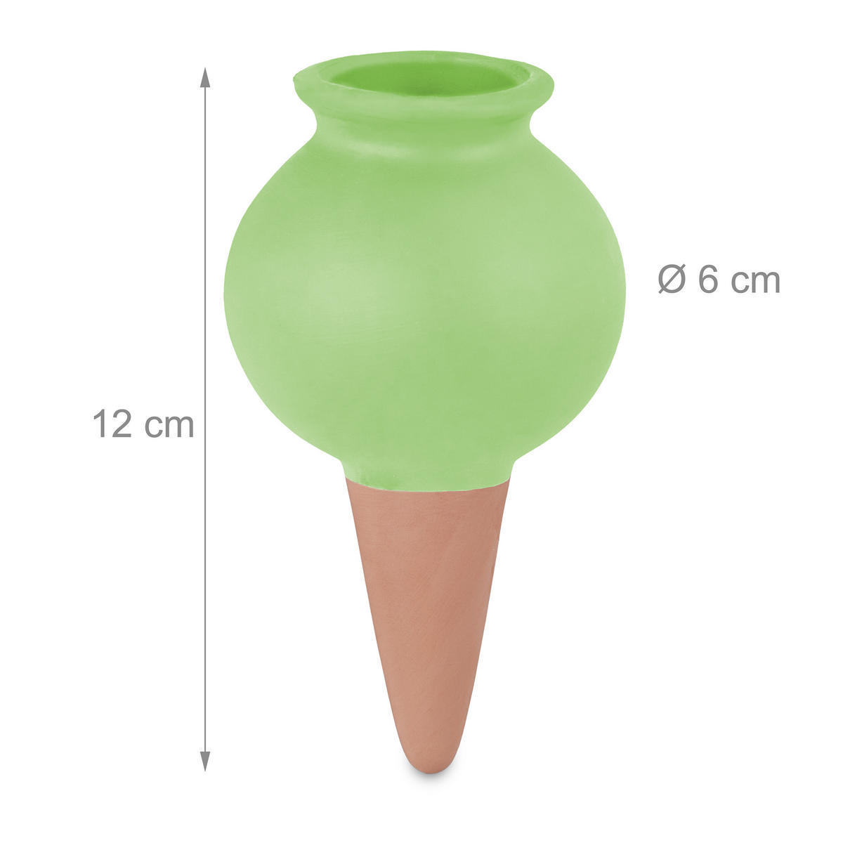 4XTONKEGEL - Grün, Keramik (6/12/6cm) - Relaxdays