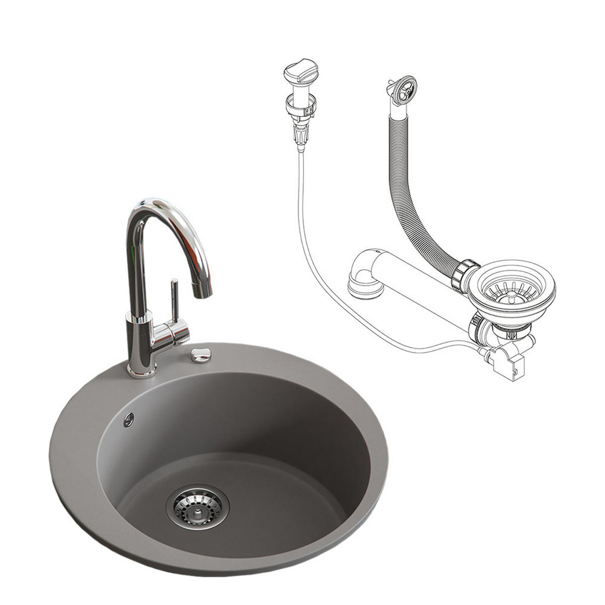 UMYVADLO Beton - šedá, keramika (50.5/19/50.5cm) - Bergstroem