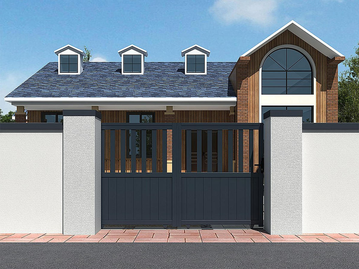 SCHIEBETOR - 298.1cm x 4.5cm - Aluminium - anthrazitgrau - TARNOS II - Anthrazit, Metall (298.1/140cm) - Vente-Unique