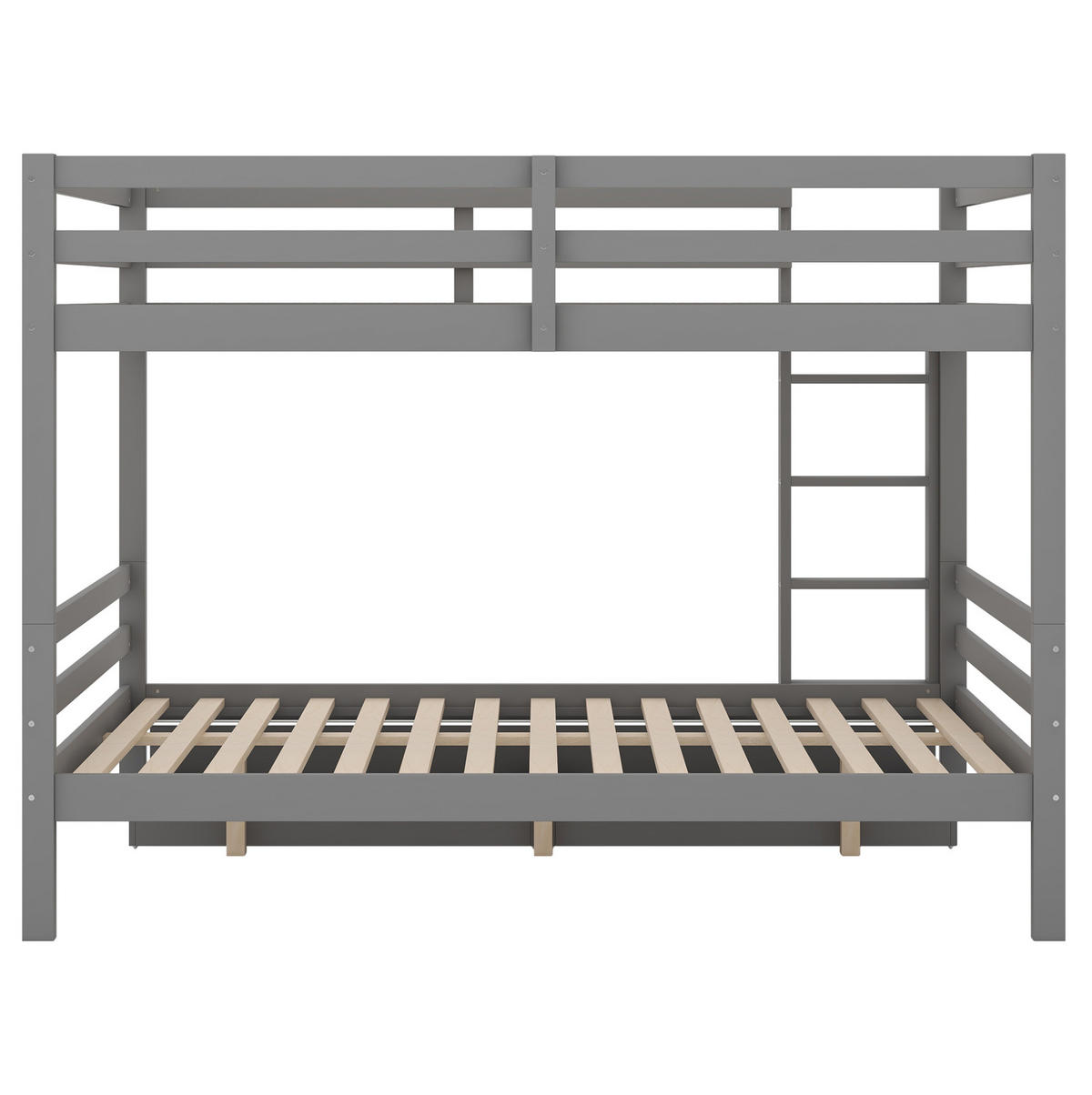 ETAGENBETT 140/200 cm aus Kiefer und MDF mit Stauraum und hohen Geländern Grau - Grau, Holz (140/200cm) - Modenvie