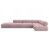 ECKSOFA modulares Sofa Favio-L2 - 380x190x70 cm Rosa Cord - Rosa, Holzwerkstoff/Textil (380/190cm) - ALTDECOR