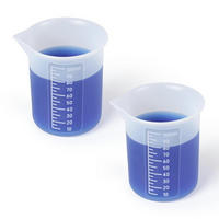 MESSBECHER 2-teiliges Set 100ml Silikon mit Präzisionsskala - Blau, Kunststoff (0.1L)