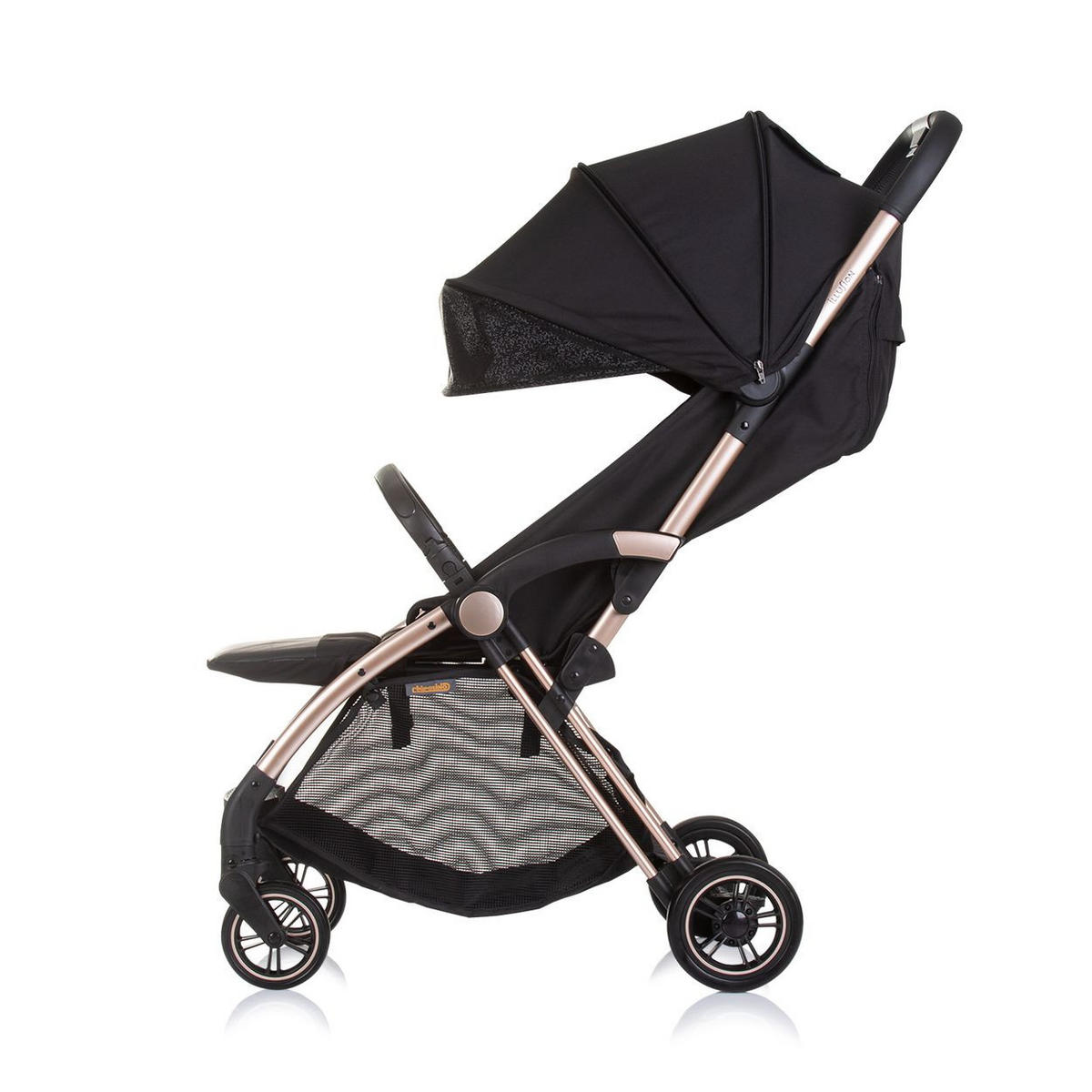 BUGGY Illusion schwarz klappbar, verstellbare Fußstütze, Federung, Korb - Schwarz, Metall (67/40/102cm) - Chipolino