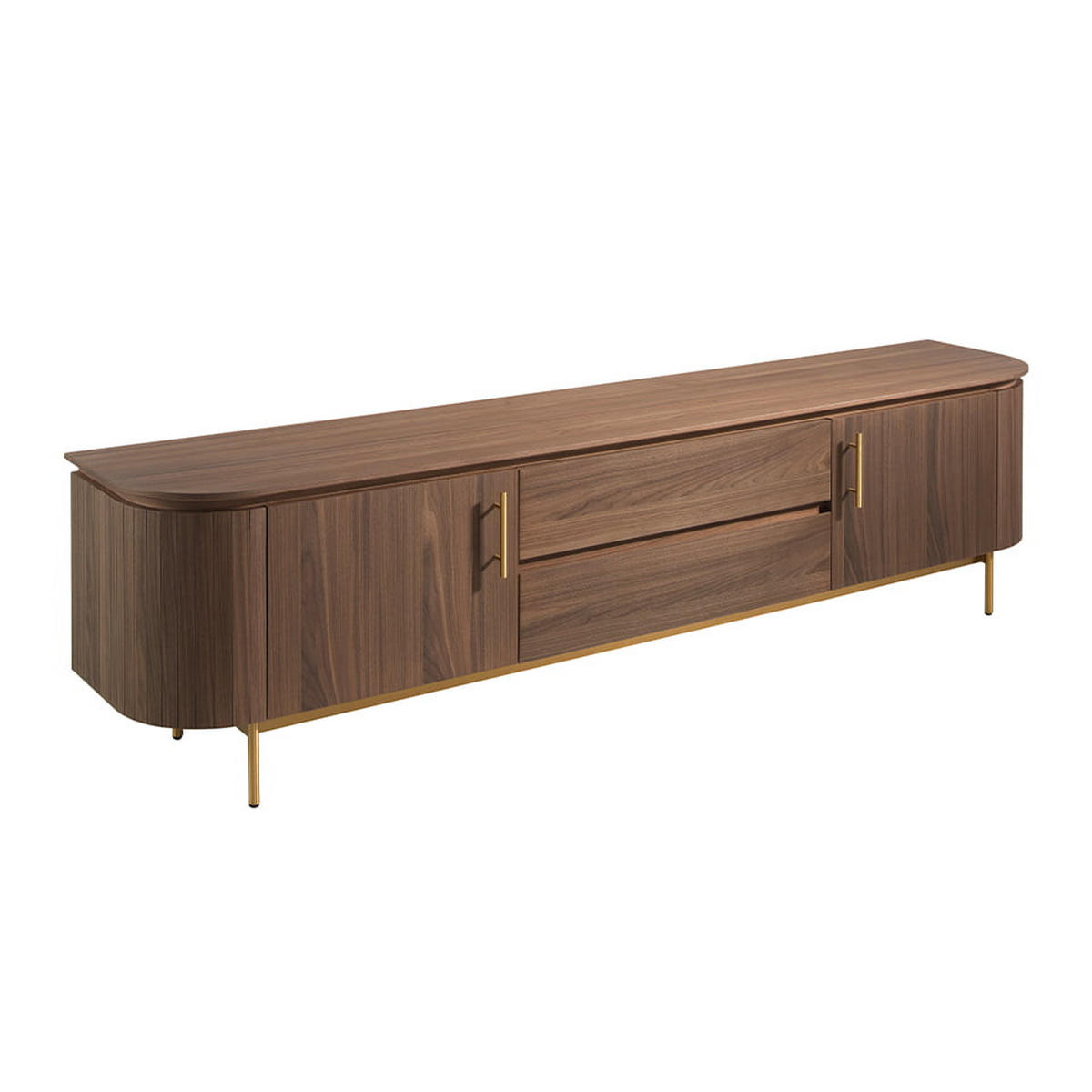 TV-ELEMENT Schwarz Gold 220/45/55 cm - Goldfarben/Schwarz, Holz (220/55/45cm) - ANGEL CERDA
