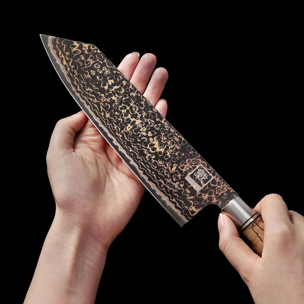 KIRITSUKE Messer BlackMagma Damast - Schwarz, Metall (35cm) - Zayiko